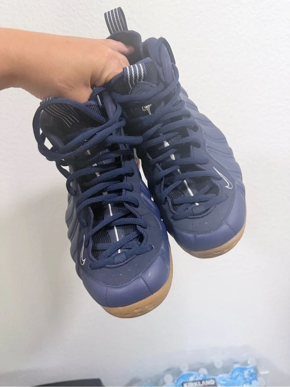 Nike Navy Foamposite with Gum Sole